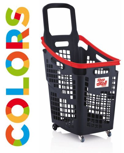 Корзина тележка для супермаркета 65 л на колесах с ручкой SHOP & ROLL 65 L.