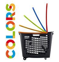 Корзина тележка покупательская пластиковая 55 л на колесах с ручкой SHOP & ROLL 55 L. COLORS