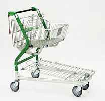 Тележка транспортная платформа DAMIX Vario 90 S с откидной корзиной, детским сидением и проволочной платформой купить в интернет магазине | M555.com.ua