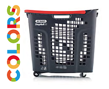 Корзина тележка для магазина 80 л на колесах с ручкой SHOP & ROLL 80 L. COLORS